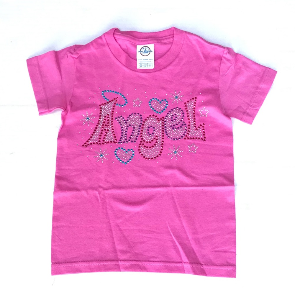 New Little girls BLING size xSmall ANGEL shirt.